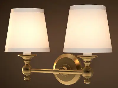 Double Lamp Bracket Lacquered Burnished Brass  3D model