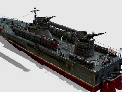 USSR torpedo boat project 123 BIS Komsomolets Low-poly 3D model