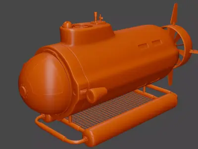 bathyscaphe type submarine 3D model