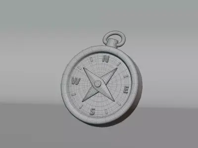 Cartoon Compass Low-poly 3D model