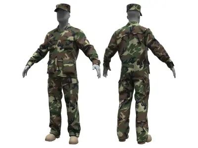 BDU-Battle Dress Uniform - Marvelous Designer  3D model