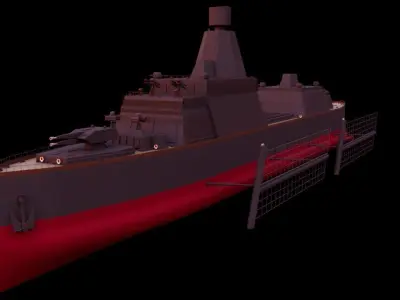 light cruiser  steampunk fantasy Low-poly 3D model