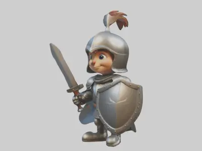 Cartoon Knight 1 Low-poly 3D model