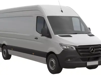 UK  Mercedes-Benz Sprinter Detailed interior Long High Roof 2023 3D model
