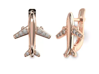 Airplane airbus jewelry earring 3D print model