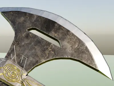 Golden Battle Axes Low-poly 3D model