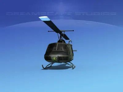 Bell UH-1B Iroquois US Army CAV2 3D model