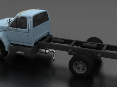 F-Series F-800 Truck Chassis 1980 Low-poly 3D model