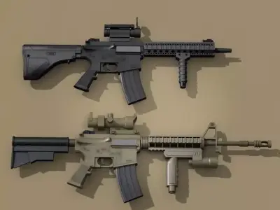 M4 rifle 3D model 2
