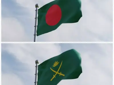 Animated Bangladesh Flags  3D model