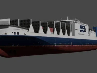 Ro-Ro Container Carrier ATLANTIC STAR Low-poly 3D model