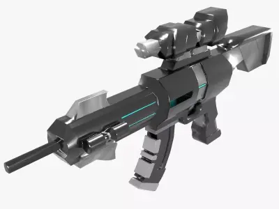 Sci-Fi Style Sniper Rifle Low-poly 3D model
