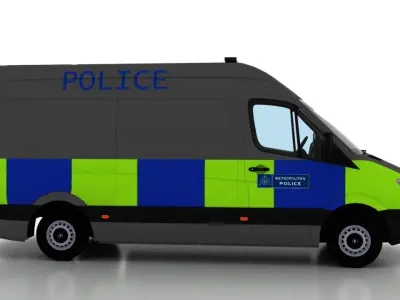 Mercedes Benz Sprinter L2H2 2009 England Police Prison UK 3D model