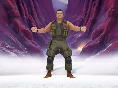 Tactical Special Forces Soldier 3D Character Low-poly 3D model