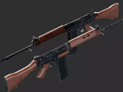 L1A1 Rifle Low-poly 3D model
