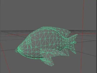 Snapper Low-poly 3D model 12