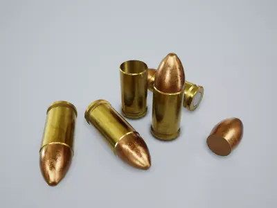 Cartridge Bullet PBR Game Ready Low-poly 3D model purchase