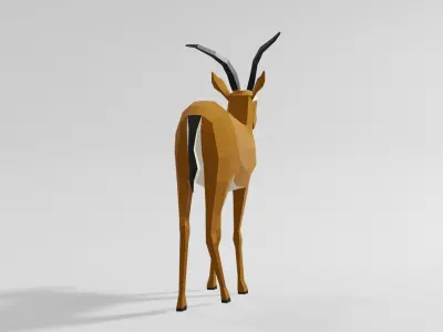 Gazelle animal Low-poly 3D model