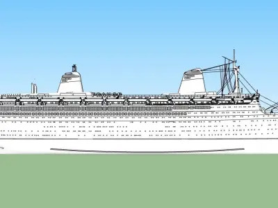 SS France Low-poly 3D model