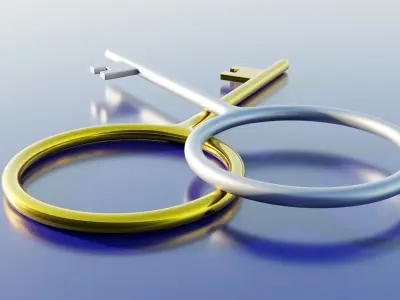 Padlock Key 3D model