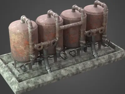 Factory Element - Boiler Machine Low-poly 3D model