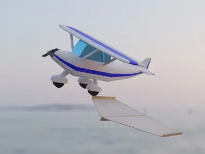 Lowpoly Plane toy airplane Free low-poly 3D model
