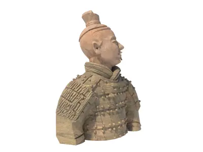 Terracotta Warriors bust Low-poly 3D model