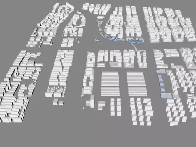 Urban highrise building building ancillary building commercial 3D model 8