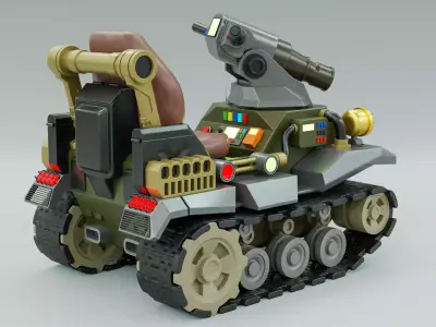 Kiddie Ride Tank 006 Low-poly 3D model