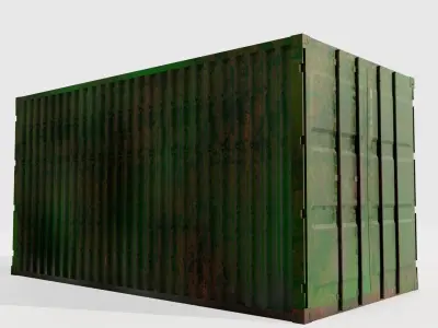 Rusty Marine Container Low-poly 3D model