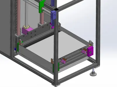 Double cent  lifter  of assembly line 3D model