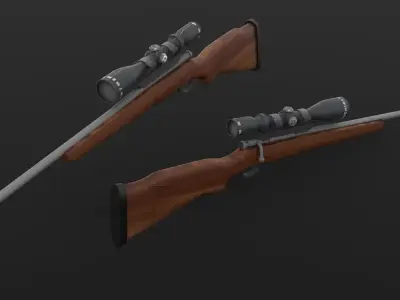 Hunting Rifle Low-poly 3D model purchase