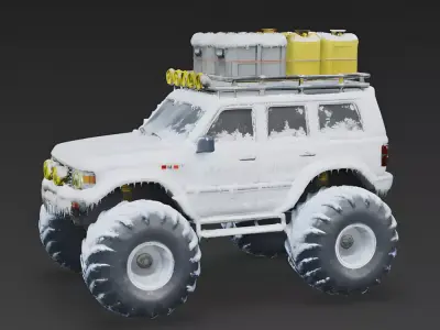 Heavy-Duty Arctic Expedition SUV 3D Model Low-poly 3D model