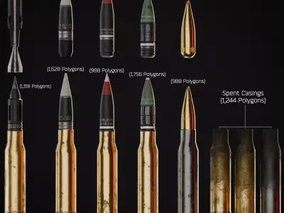 Large Caliber Specialized Ammunition Pack  3D model