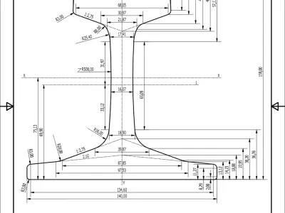 British Standard-EN13674 54E1 rail 3D model
