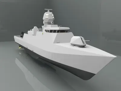Fast Patrol boat 70m 3D model