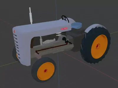 Low Poly Massey Ferguson Tractor Low-poly 3D model