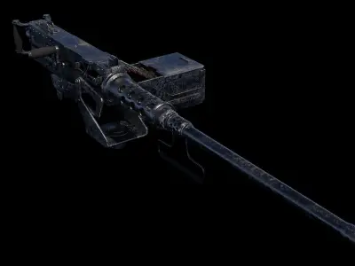 Browning M2 Mounted Machine Gun - Procedurally Animated 3D model