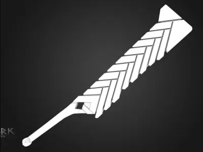 Mechanical Sword Low-poly 3D model