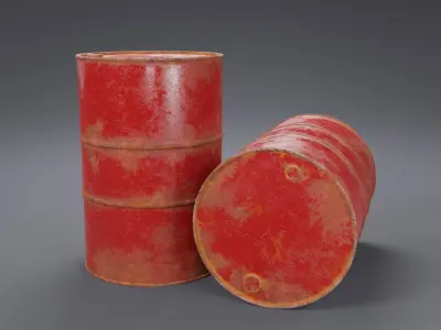 Barrel high and low-poly 3D model Low-poly 3D model
