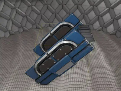 Sci-Fi Stairs - 23 - Blue Version  Low-poly 3D model
