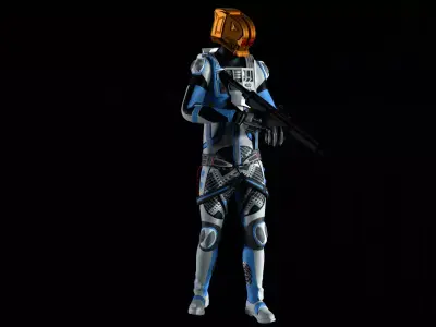 Robot Soldier - Assault Soldier Low-poly 3D model 3