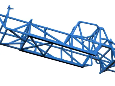 Frame of Vintage Dirt Modified stock car Version 5 Scale 1 to 25 3D print model