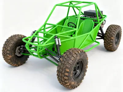Green Venom Off-Road Buggy 3D Model Low-poly 3D model