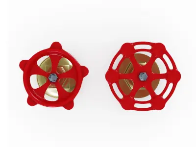 Valves two brass Low-poly 3D model