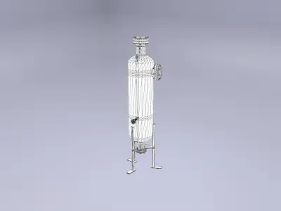 Degasser gas cylinder Low-poly 3D model