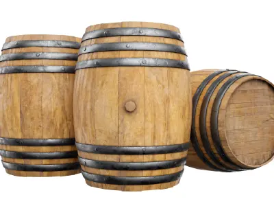 Wooden BARREL 3D model