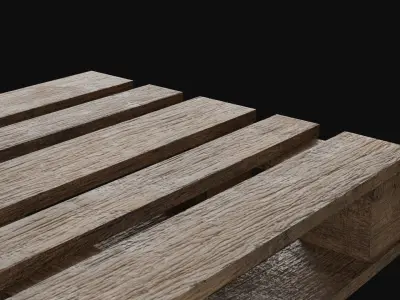 Low-Poly Wooden Shipping Pallets  Low-poly 3D model