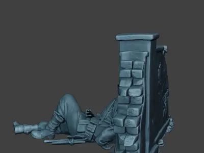 German soldier ww2 Killed3 G6 3D print model