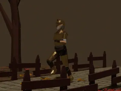 Low Poly Character Armory 3D model Free low-poly 3D model